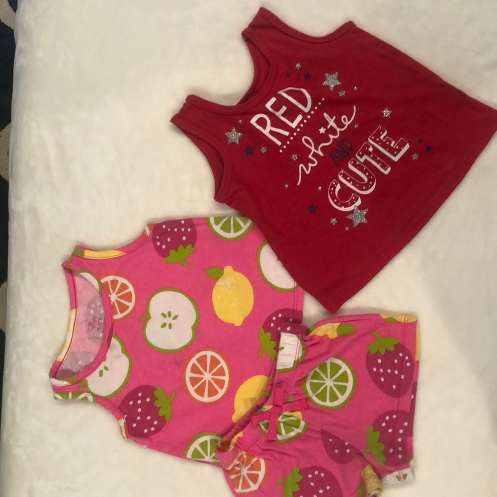 Baby girl pink outfit  plus red shirt